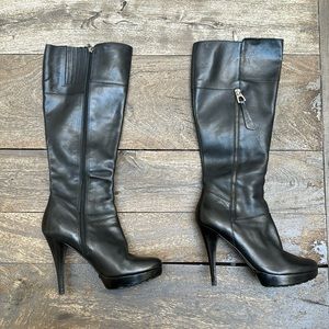 Guess Teddie Platform Black Knee High Heels